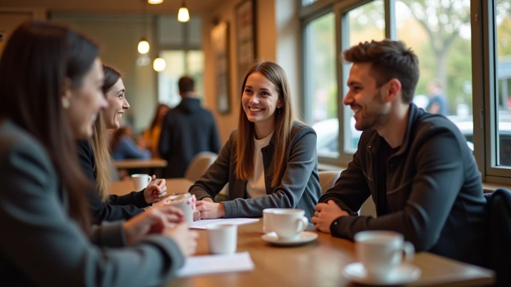 Groupe d'étudiants en discussion sociale, équilibre entre vie académique et sociale